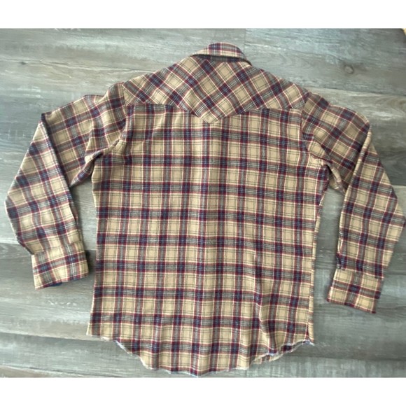 Wrangler mens snap Cowboy/Western cut long tail Button up shirt (16 1/2 - 35) - Picture 4 of 12